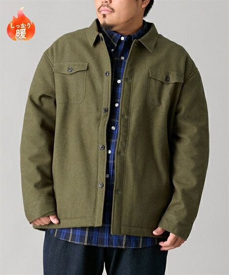 【店内全品対象★25%OFFクーポン配布中★先着1,500名限定 11/20 20時開始】ブルゾン アウター メンズ 裏ボワワーク シャツ 冬 440カーキ/540ネイビー | 3L/4L | ニッセン nissen