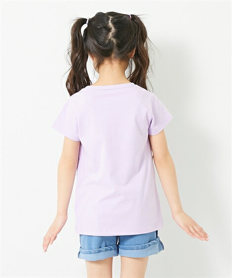 【送料無料】綿100％プリントチュニックTシャツ（女の子　子供服・ジュニア服） ニッセン nissen　キッズ　子ども こども 半袖 夏服 通園 通学 アイス 猫 マカロン 星 スター ロゴ 100 110 120 130 140 150 160