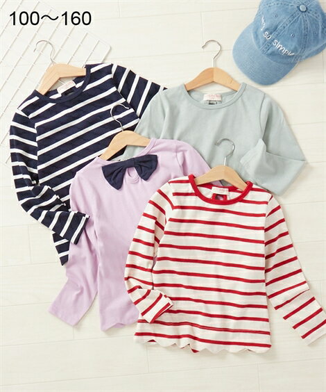 綿100％スカラップTシャツ（女の子　子供服・ジュニア服） ニッセン nissenのサムネイル