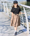 【15%OFFクーポン!!】ワンピース 綿100％飾りベルト付ドッキングワンピース（女の子　子供服・ジュニア服） ニッセン nissen 100 110 120 130 140 150 160