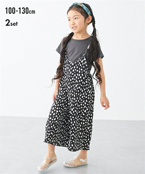 ボトムス 2点セット（サロペット＋Tシャツ）（女の子　子供服・ジュニア服） ニッセン nissen 130 140 150 160 夏服