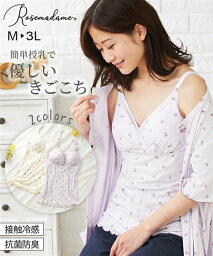 【500円OFFクーポン配布中 4/27 9:59迄】【送料無料】下着・インナー(マタニティ・授乳・産後) 【産前・産後】ローズマダム 小花プリント 授乳キャミソール（抗菌防臭・接触冷感） ニッセン nissen