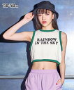 ショート丈 タンクトップ ノースリーブ 袖なし Tシャツ 配色 パイピング トップス ミニ丈 カットソー ロゴ プリント キッズ ニッセン 子供服 子ども こども ジュニア ティーンズ 女の子 nissen 130/140/150/160cm 夏服