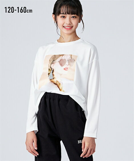 チャーム付き Tシャツ 長袖 転写 プリントTシャツ ロンT トップス カットソー プルオーバー 女