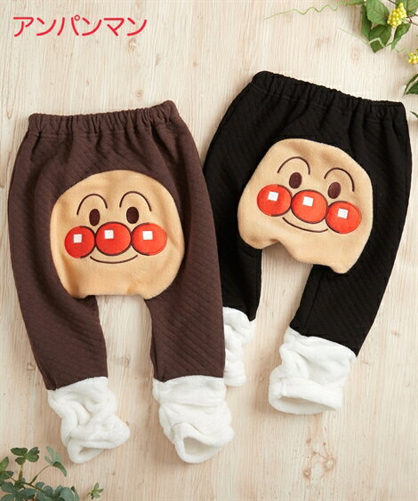 アンパンマン モンキーパンツ ニットキルト おしり かわいい お顔 ボトムス 裾くしゅ ロングパンツ 長ズボン フルレングス レギンスパンツ レギパン 男の子 女の子 ベビー服 子供服 子ども こども キッズ ニッセン nissen 80 90 100 春 秋 冬服 あったか キャラクターのサムネイル