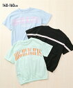 プリントTシャツ 半袖 ロゴプリントテープ使い 裾ゴム キッズ 子供服 子ども こども ジュニア トップス 女の子 ニッセン nissen 140 150 160cm 夏服