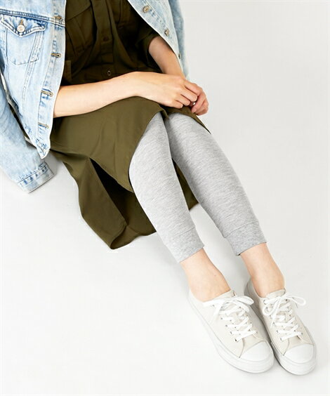 レギンス スパッツ オーバーパンツ (LL-3L) 大きいサイズ サーマル 10分丈 レギンス 2枚組 (ワッフル生地) ニッセン nissen やさしい肌ざわり シンプル 春夏 おしゃれ カジュアル 重ね着 母の日