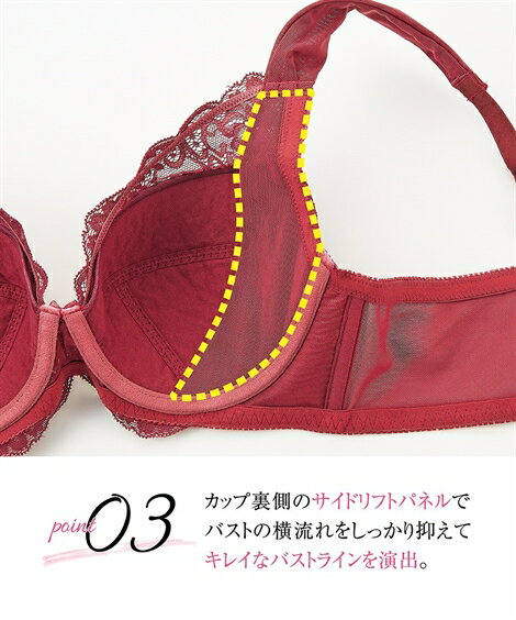 ブラジャー (G70-H80) グラマーさんの すっきり見せる フルカップ ブラジャー 2枚組 ニッセン nissen レース おしゃれ セクシー クリスマス