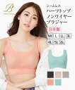 ブラジャー M - 6L 大きいサイズ BasicBeauty ハーフトップ ノンワイヤー ブラジャー ニッセン 女性 下着 レディース ノンワイヤーブラ 補正 脇高 背筋