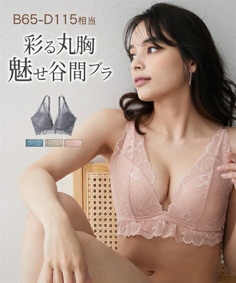 ブラジャー 5L 6L 大きいサイズ n,WIRELESS 包んで持ち上げ デコルテ ノンワイヤー ブラジャー ニッセン 女性 下着 レディース ノンワイヤーブラ 小胸 谷間