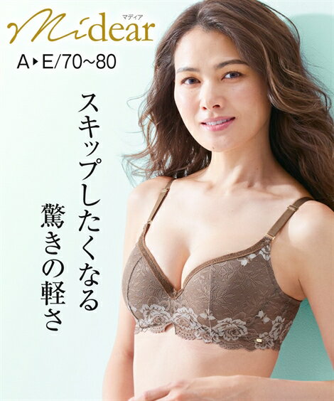 楽天Doris mieux by nissenブラジャー （A70-D80） 軽い着心地でスキップしたくなる 総レース ブラ （マディア） ニッセン 女性 下着 レディース 夏 汗 楽 単品 かわいい下着