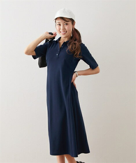 ポロワンピース 青 半袖 楽天市場】ポロ（カラーネイビー）（ワンピース｜レディース