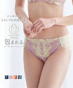 ショーツ M L LL ニッセン やや 深ばき丈 ペアショーツ ( リッチフラワー柄 )( トリンプ )( n，FULLRE ) 女性 下着 レディース ショーツ 深ばき 深め