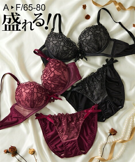 【期間限定クーポン配布中】ブラショーツセット (A70/M-F80/L) ニッセン クラシカルロージー ブラジャー ショーツ セット 女性 下着 レディース