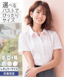 《サイズ交換無料》事務服 シャツ ブラウス レディース 半袖 パフスリーブ 形態安定 制服 S-LL ニッセン v0 通勤 オフィス ビジネス