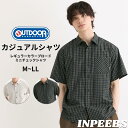 カジュアルシャツ 半袖 レギュラーカラー ブロード半袖チェックシャツ アウトドアプロダクツ M-LL メンズ ニッセン nissen