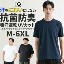 Tシャツ 半袖 裏面メッシュ クルーネック ポリジン加工 抗菌防臭 吸汗速乾 UVカット M-6XL 大きいサイズ メンズ ニッセン nissen