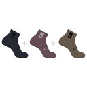 サロモン SALOMON EVERYDAY ANKLE 3-PACK 3足組ソックス ユニセックス LC2258800 CARBON / Falcon / MOONSCAPE