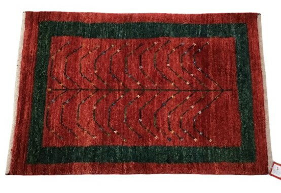 送料無料 ギャベ ギャベマット ギャッベ ギャッベマット ウール100% イラン製 86×58cm