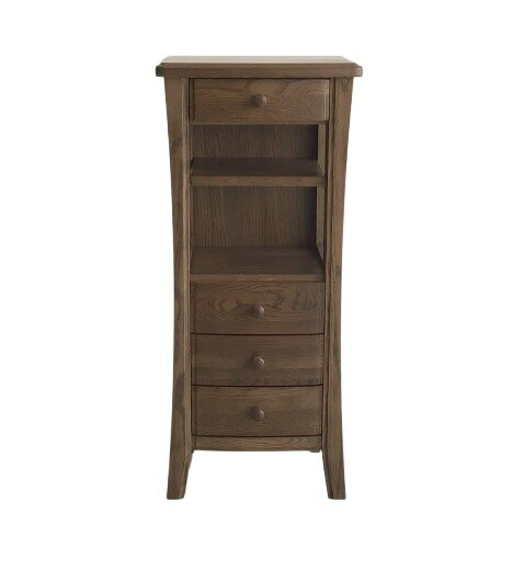 送料無料 電話台 TEL台 FAX台 キャビネット 幅37cm ナラ材 ブラウン色 中国製 完成品