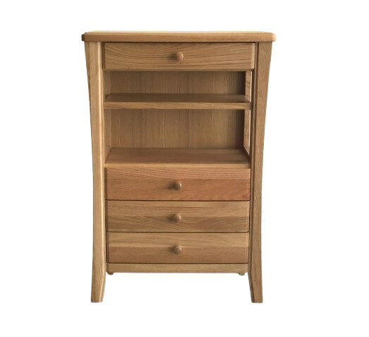 送料無料 電話台 TEL台 FAX台 キャビネット 幅56cm ナラ材 ナチュラル色 中国製 完成品