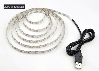 LEDテープライトUSB対応2mSMD35285VLEDテープ電球色昼光色間接照明棚下照明テレビの背景照明用LED