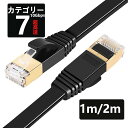 LANケーブル CAT7 1m 2m 10ギガビット 高速光通信対応 ツメ折れ防止 ランケーブル カテゴリー7 薄型フラットケーブル