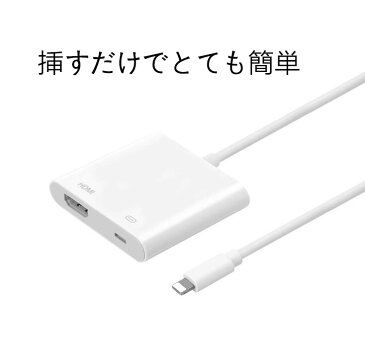 特別セット iPhone HDMI 変換ケーブル Lightning HDMI アダプタ iPhoneテレビ変換ケーブル iPhone iPad ipod 対応+ HDMIケーブル1.5m SET販売