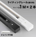 ダクトレール 黒 白 1m×2本組 2m ジョインタ付属　直付専用型 配線ダクト ライティングレール ブラック ホワイトライティングバー レール レールライト 天井照明 ダイニング リビングレール 照明 ライティングバー