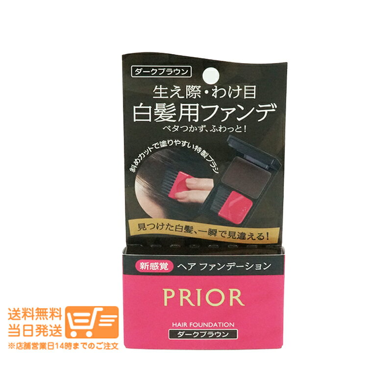 レビュー100円クーポン 資生堂 プリオール ヘア ファンデーション ダークブラウン 白髪用 毛髪着色料 ブラシ付き 3.6g 送料無料