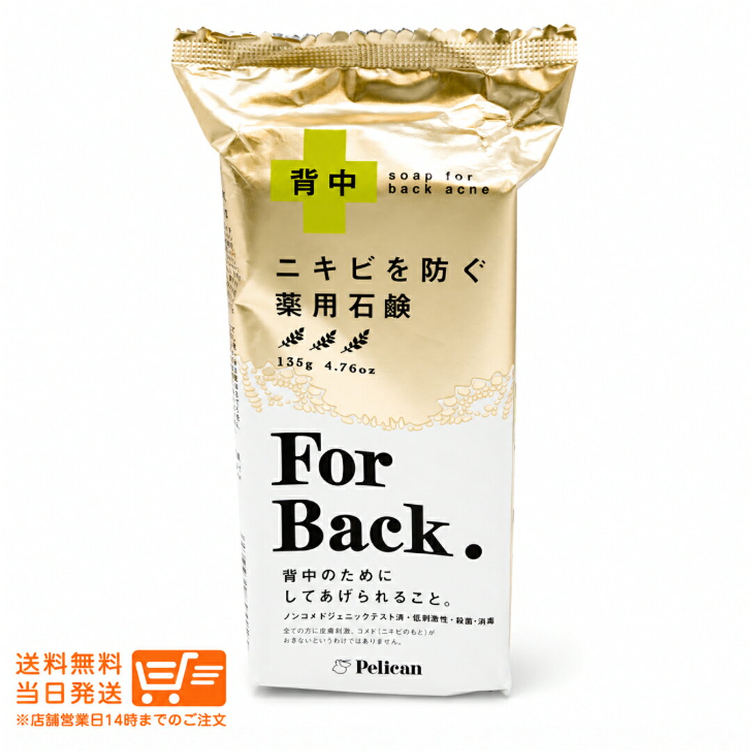 レビュー100円クーポン ペリカン石鹸 薬用石鹸ForBack 135g 背中ケア ニキビケア 石けん せっけん 薬用炭 泥