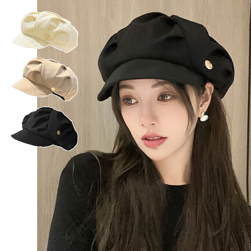 キャスケット レディース帽子 ボリュームマリンハット ワークキャップ 無地ぼうしのサムネイル