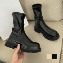 ショートブーツ 厚底 レディース靴 韓国美脚 厚底ブーツ ジッパー付きブーツ 新作履きやすいくつ