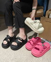 厚底 ミュールサンダル クロスベルト 夏韓国ファッション靴 人気サマーミュール ビーチサンダル