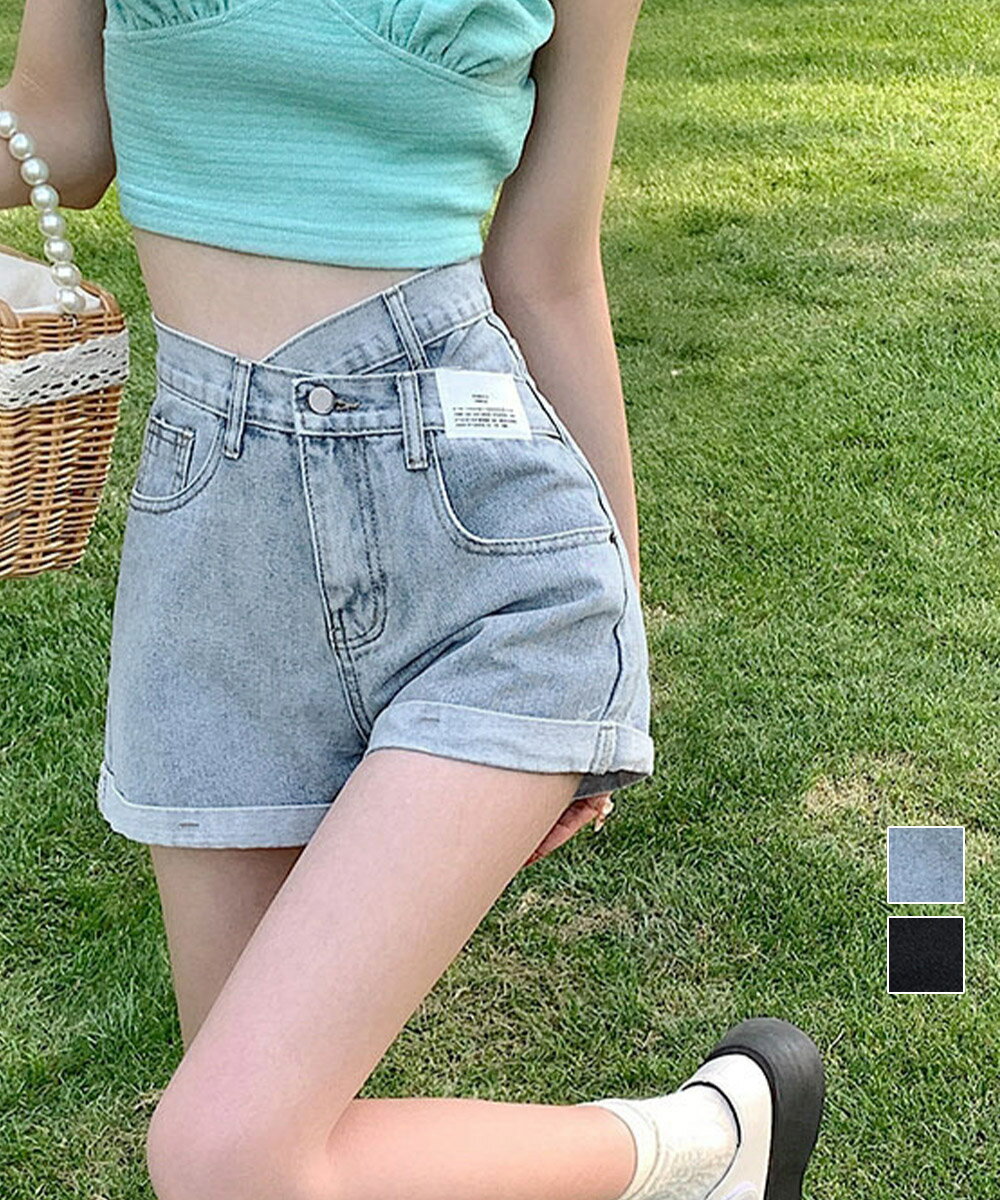 デニムショートパンツレディース美脚短パンデニム10代20代 着やせ おしゃれ夏 大人可愛いパンツのサムネイル