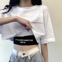 ヘソ出しtシャツ タンクトップ 韓国プリントtシャツ クロップドtシャツ ヒップホップ 衣装