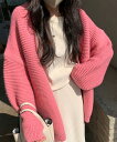 ニットカーディガン 中厚手レディース韓国オフィスカジュアル リブニットトップス 通勤通学 おしゃれ