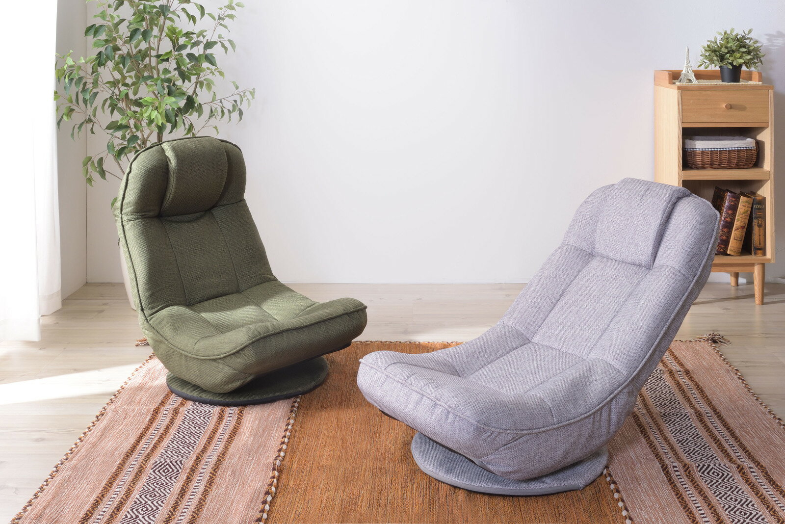 THC-201GR 東谷 バケットリクライナー グリーン回転式座椅子 回転座椅子ロータイプ 一人用 座椅子 回転 1人用イス リクライニング リクライニング座椅子 リクライニングチェア フロアチェア ハイバック 座いす 座イス 折りたたみ座椅子 コンパクト 【 メーカー直送 】