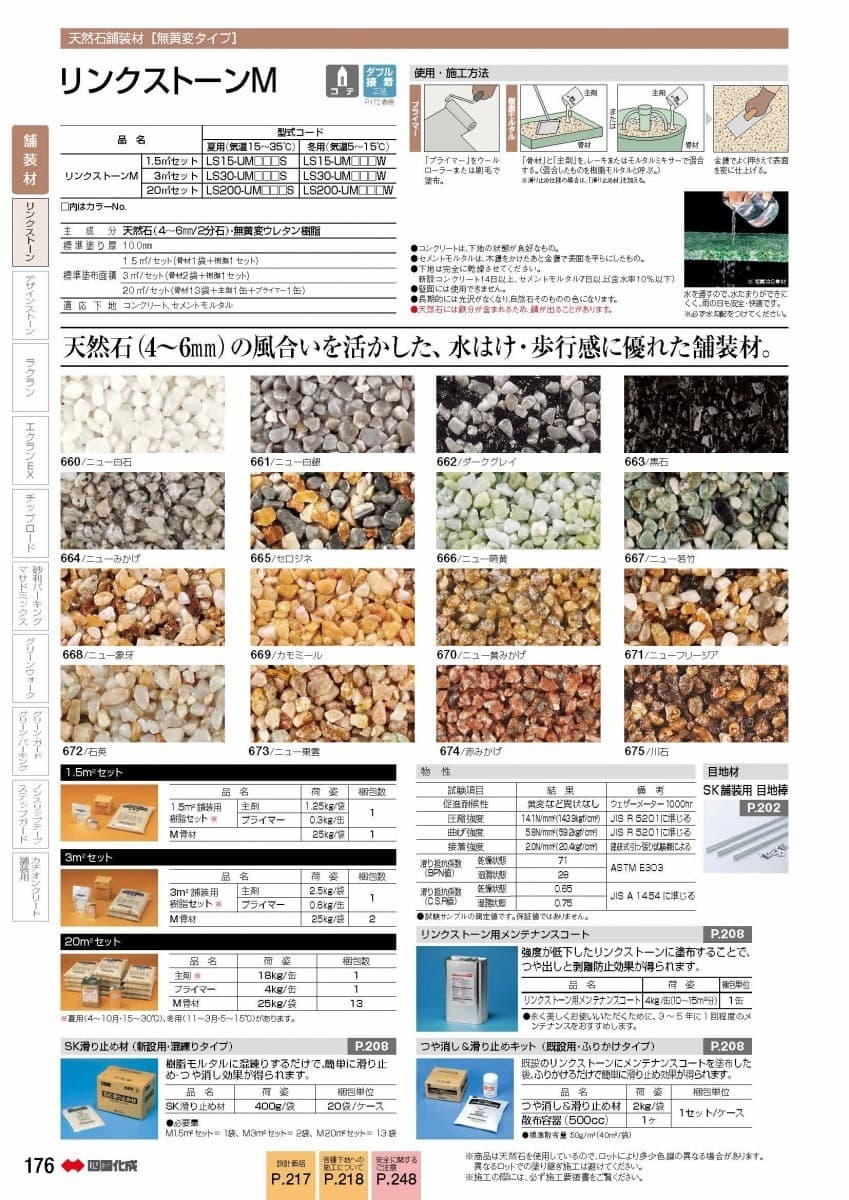 リンクストーンM用樹脂セット 3m2(平米)　 四国化成工業