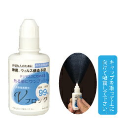 次亜塩素酸水　Vブロック　100ppm/20cc インフルエンザ 風邪 予防 防止 除菌 スプレー 消臭 持ち運び コロナ ウィルス 対策　 畑中産業