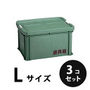プラスチック 道具箱L グリーン 3個/梱包 トランクカーゴ コンテナ 大工 リス興業