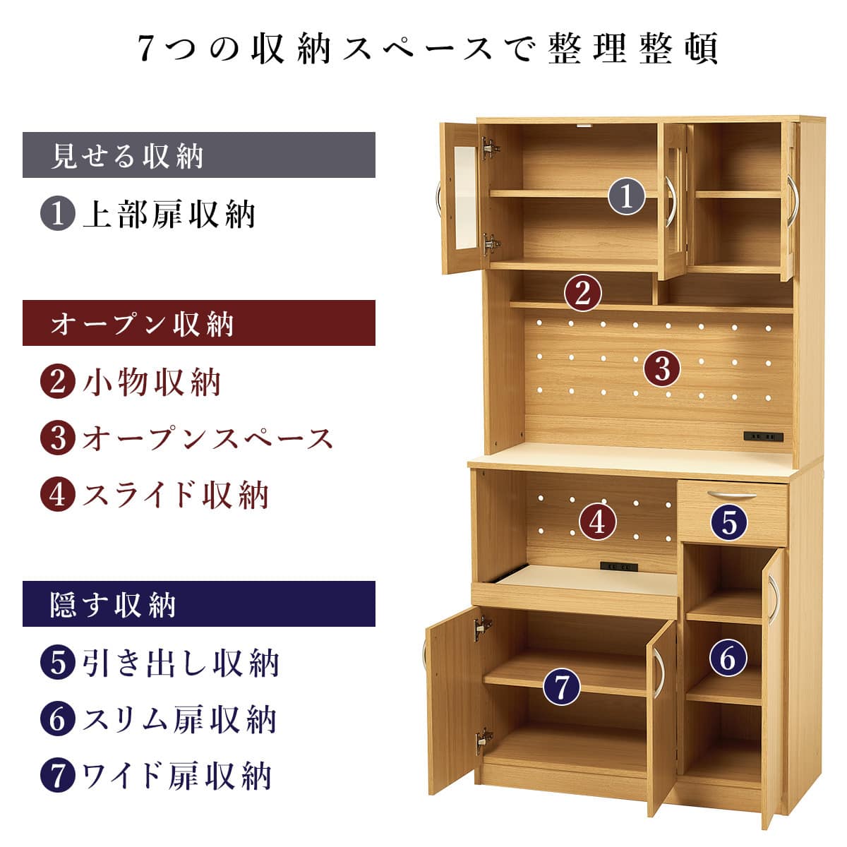 まとめて収納キッチンボード (ドアタイプ)　【メーカー直送・送料無料】 ニトリ