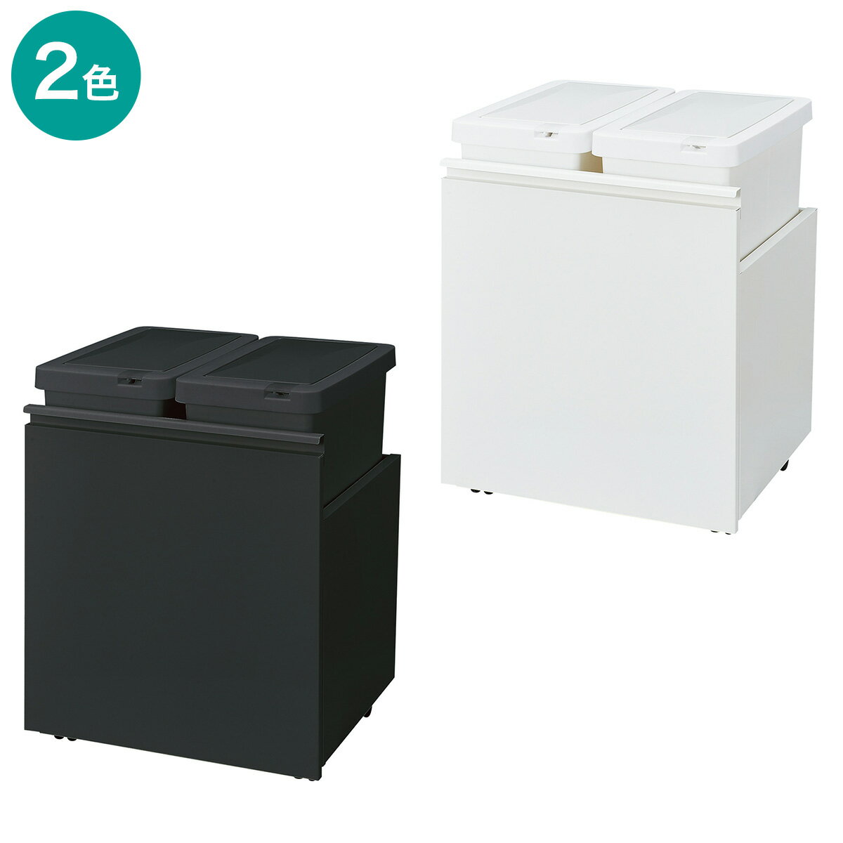 ニトリのRGダストワゴン(37L ツイン)(インテリア雑貨)