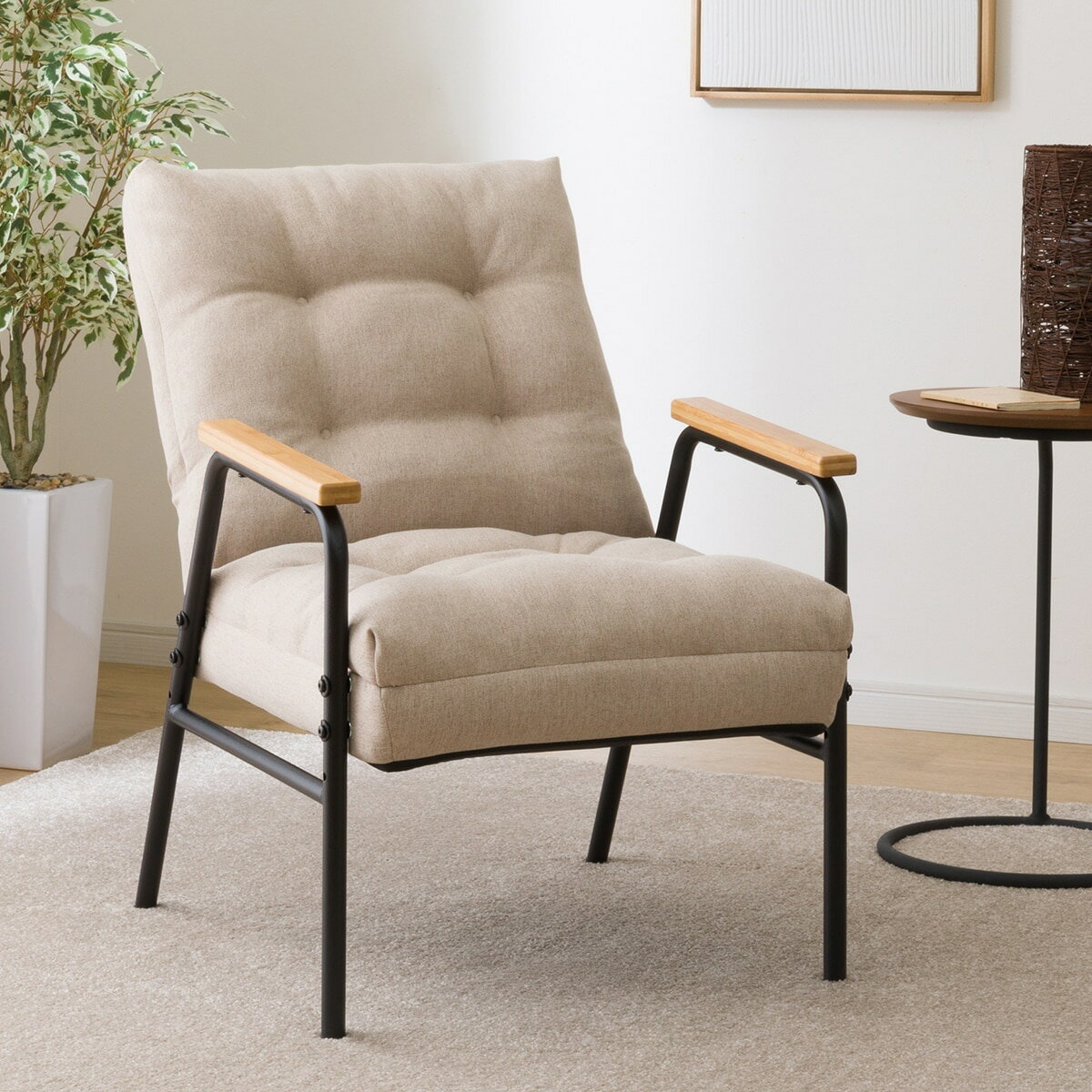 【2点セット】高座椅子+ロング座椅子パッド(JC-E02 BE)