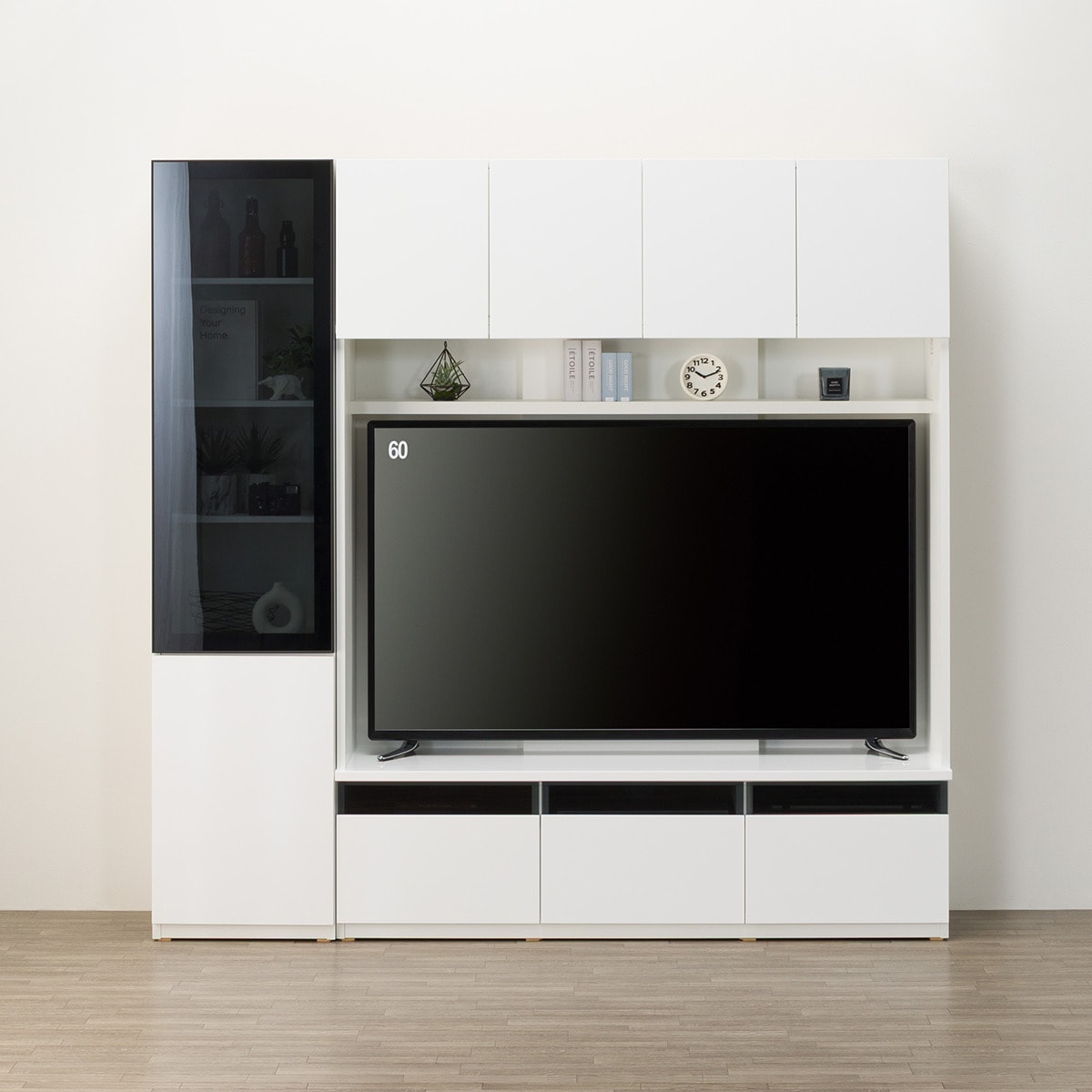 ハイテレビボード2点セット(UF01 150 ガラスキャビネット＋ドアCB 45)【配送員設置商品】