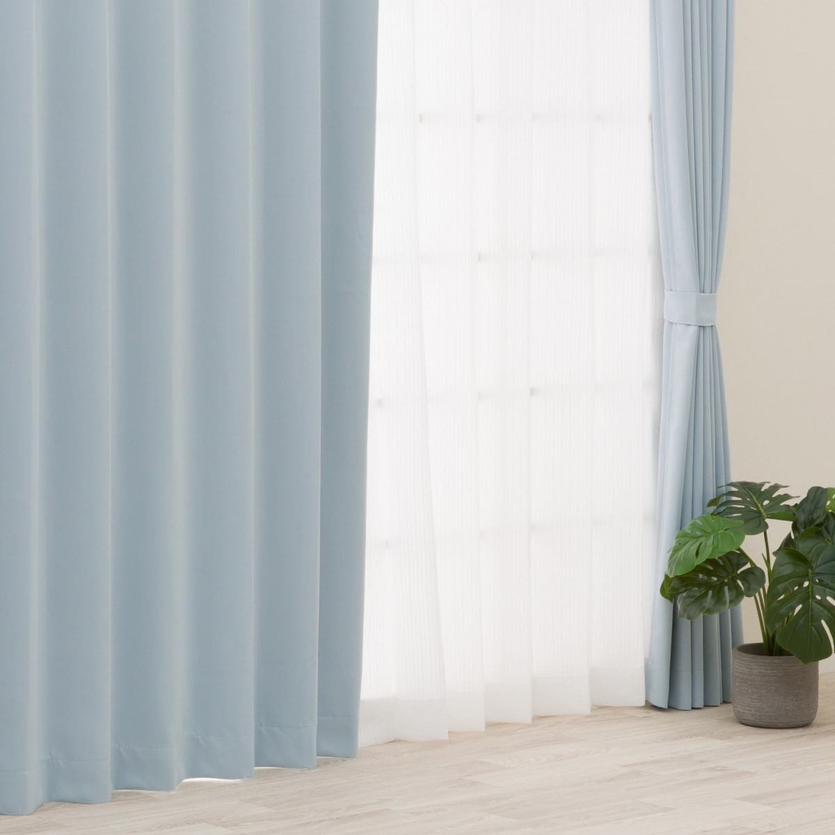 遮光1級・防炎カーテン　10色120サイズ（バリエ SBL）【メーカー直送・】