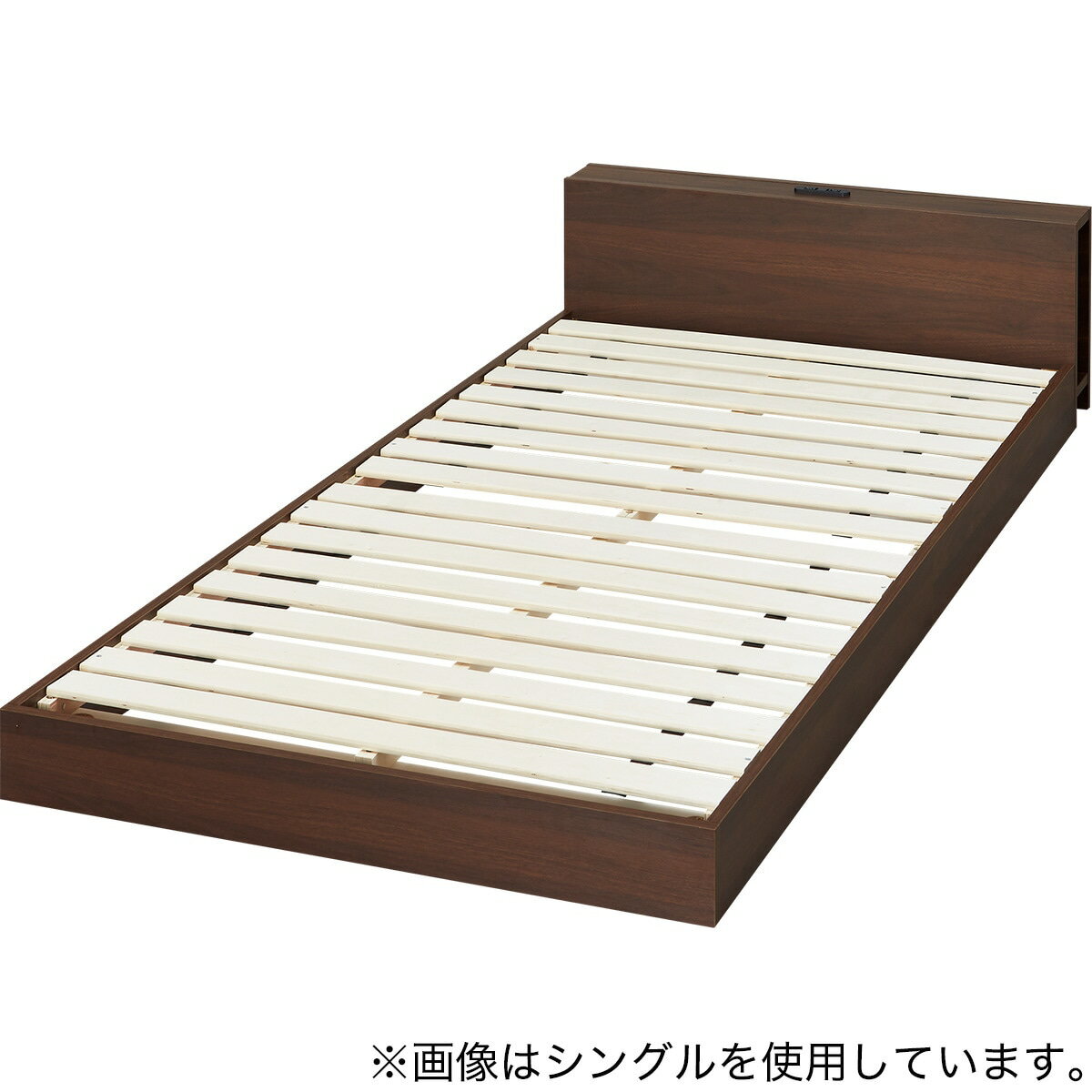 シングル棚付きすのこベッドフレーム(MD002)