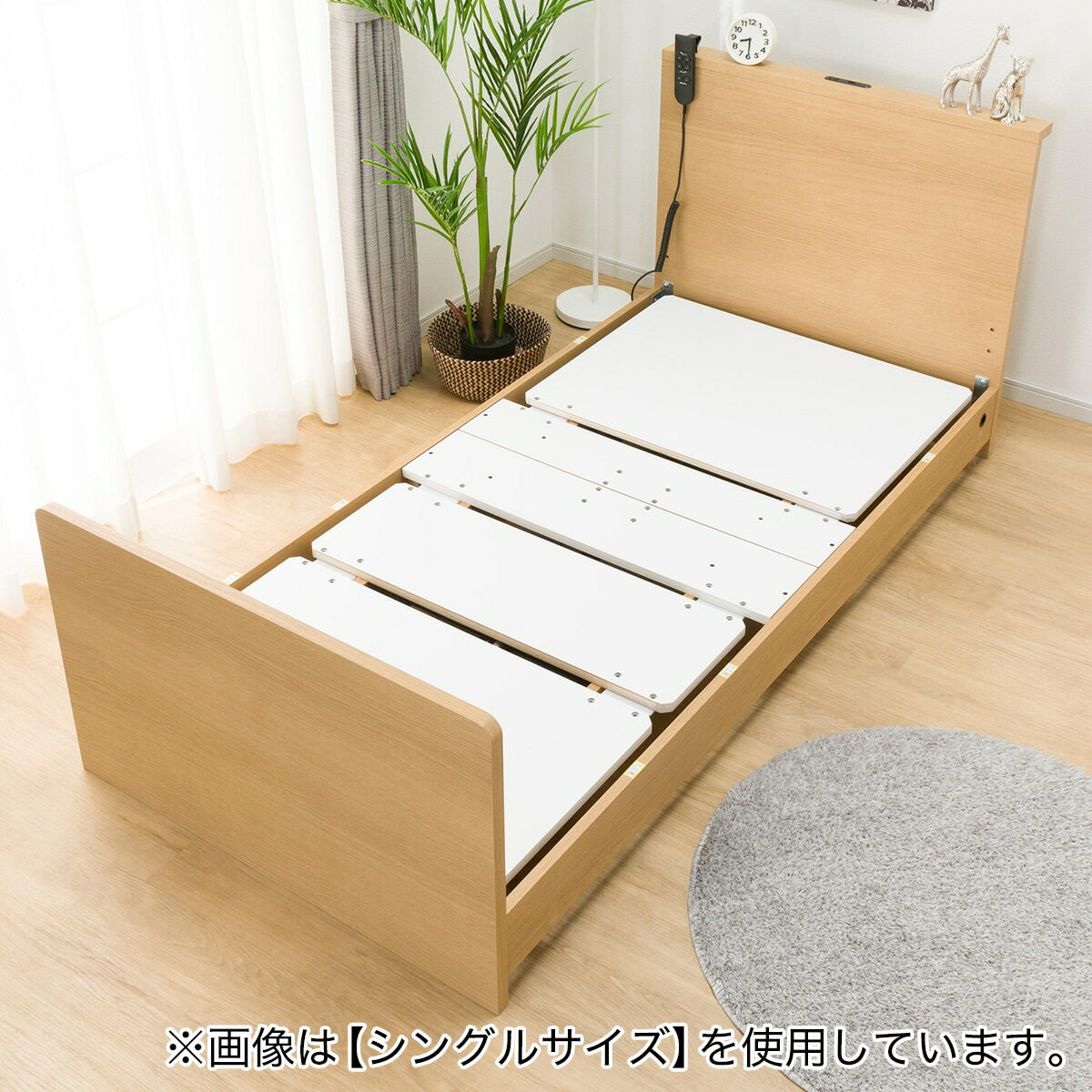 電動セミダブルベッドフレーム＋マットレスセット(NS002 ST/EL1)　 【配送員設置商品】