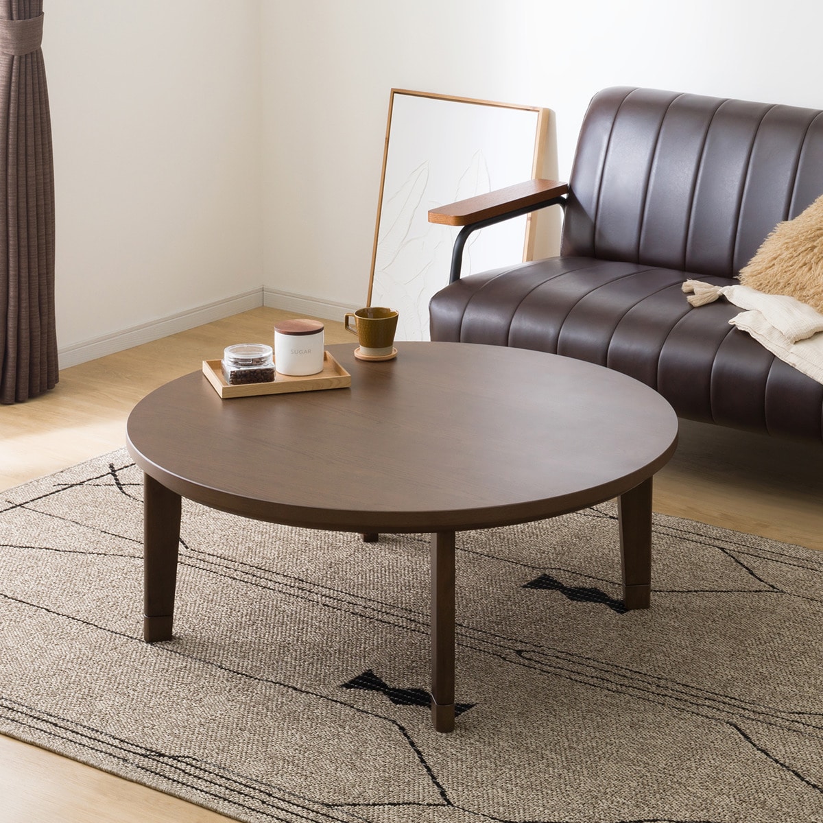 継脚付き円形リビングこたつ(WW01 105 MBR)【玄関先迄納品】 ニトリ