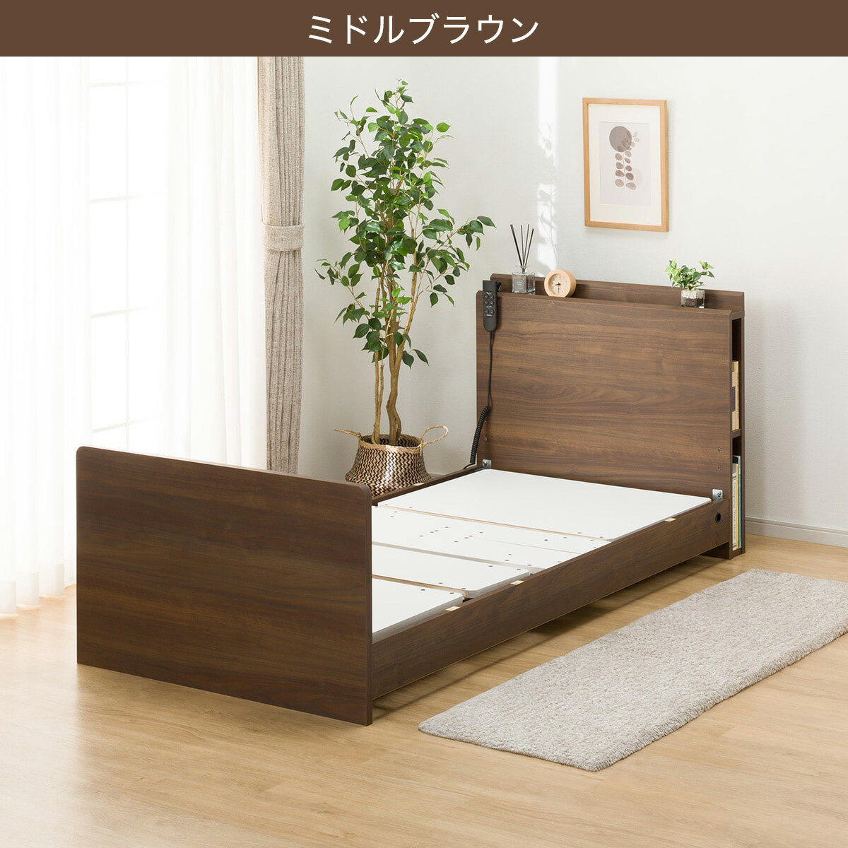 【非課税】電動シングルベッドフレーム＋マットレス(NS003 ST EL2)　 【配送員設置商品】